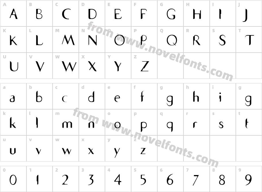 SevenSansICGCharacter Map