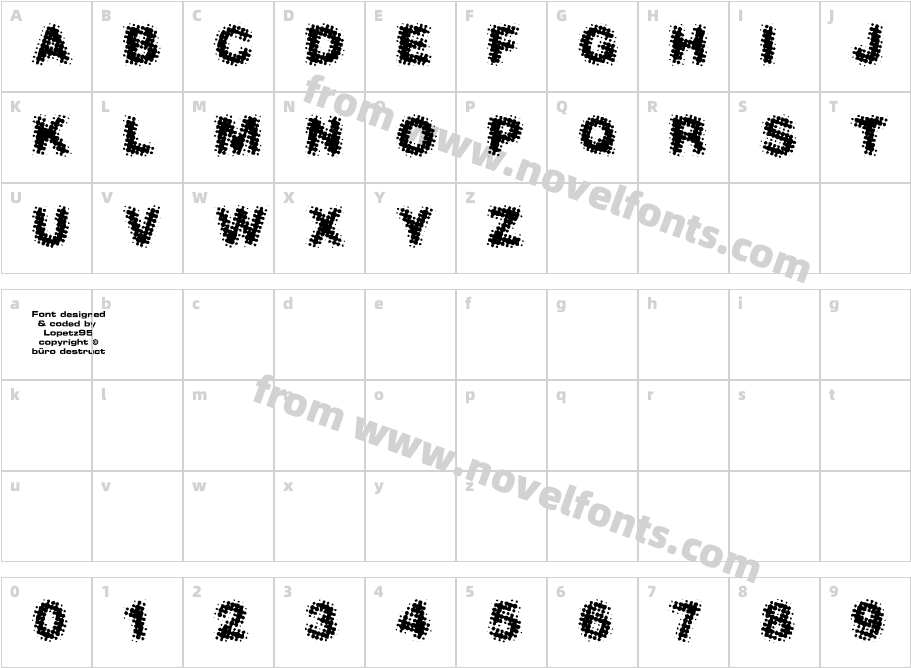 Sevendots CapsCharacter Map