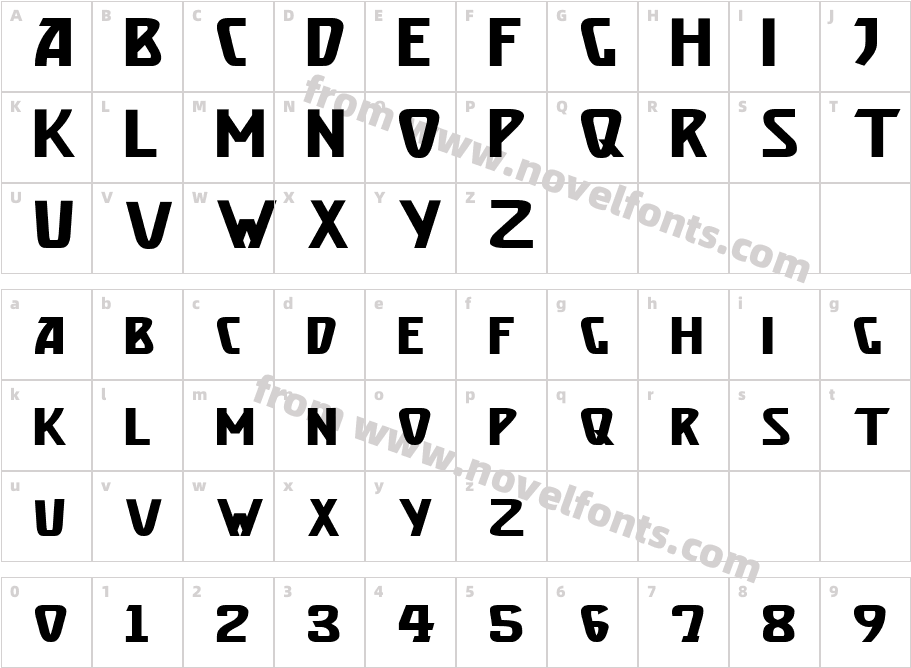 Brassett_BoldCharacter Map