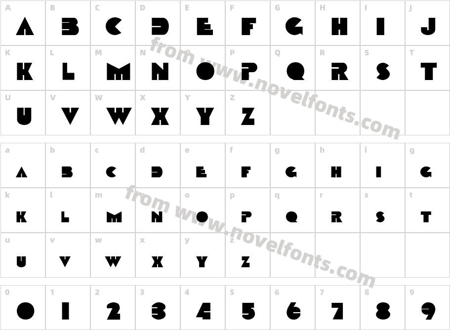 Sharktooth MediumCharacter Map