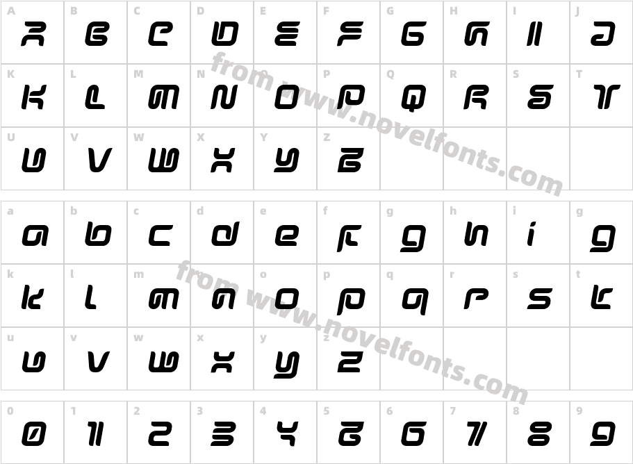 Sharp Bold ItalicCharacter Map