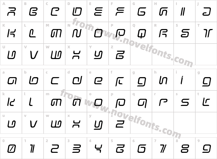 Sharp Light ItalicCharacter Map