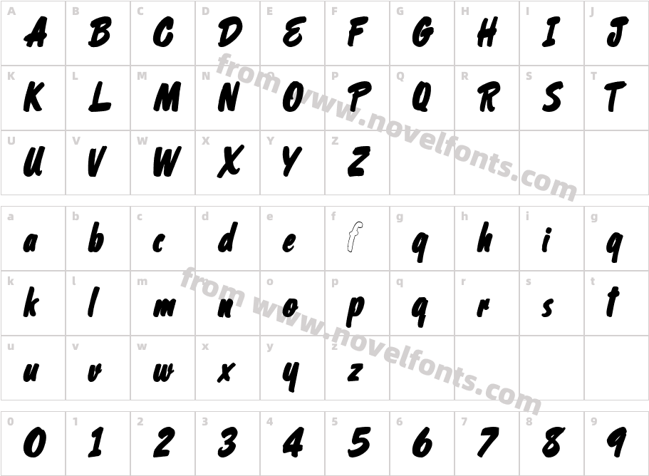 Shelman Font49 SP BoldCharacter Map