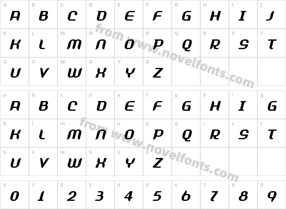 Shifty ObliqueCharacter Map