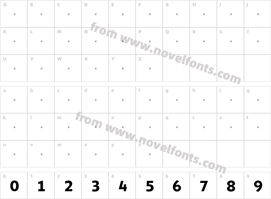 Shinn Bold TabCharacter Map