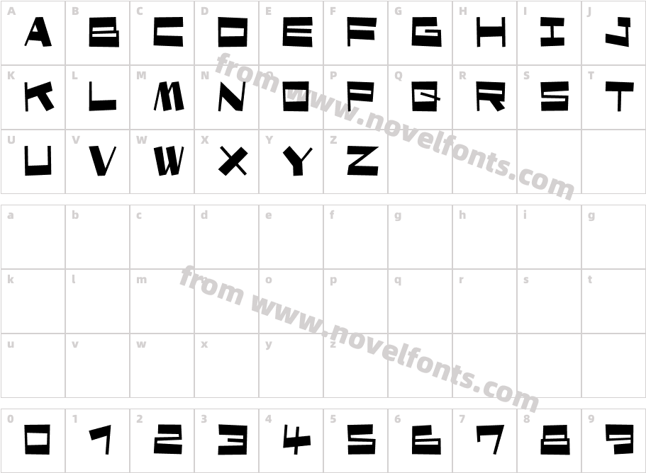 Shotaro AlphabetCharacter Map