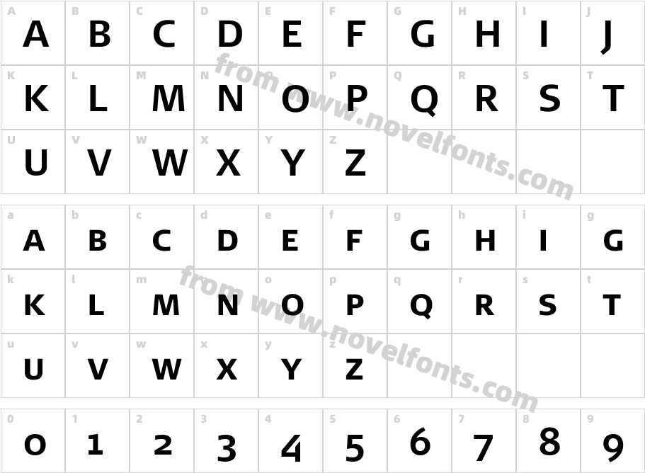 Signa Caps BoldCharacter Map