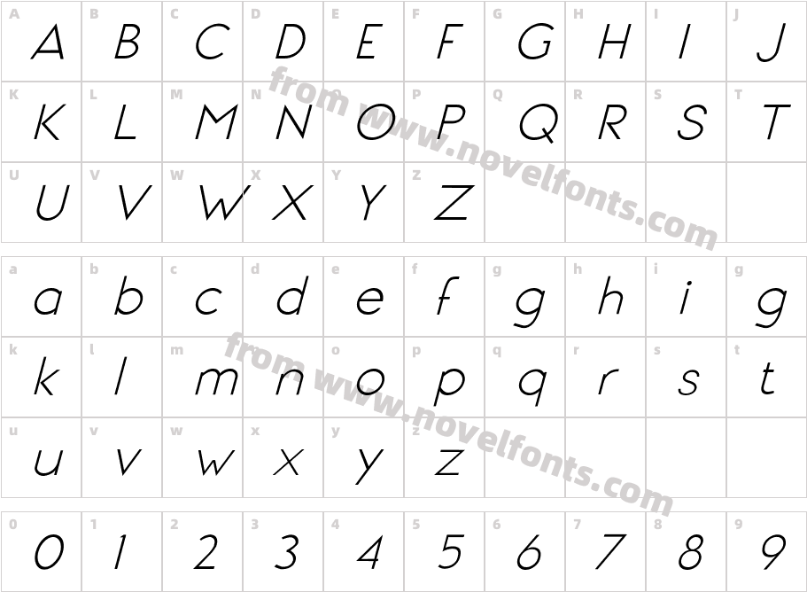 Signoria ItalicCharacter Map