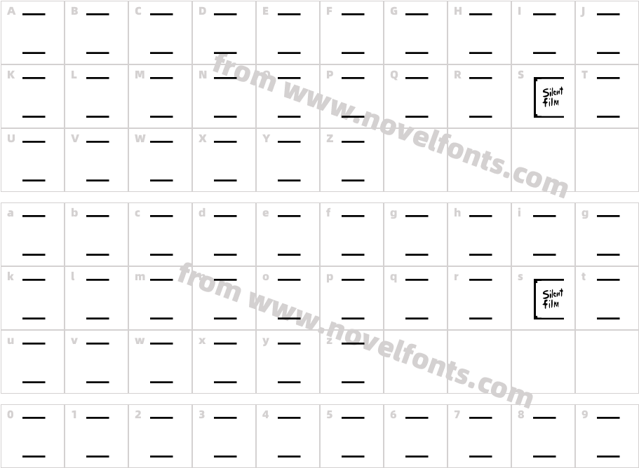Silent Film Frame RegularCharacter Map