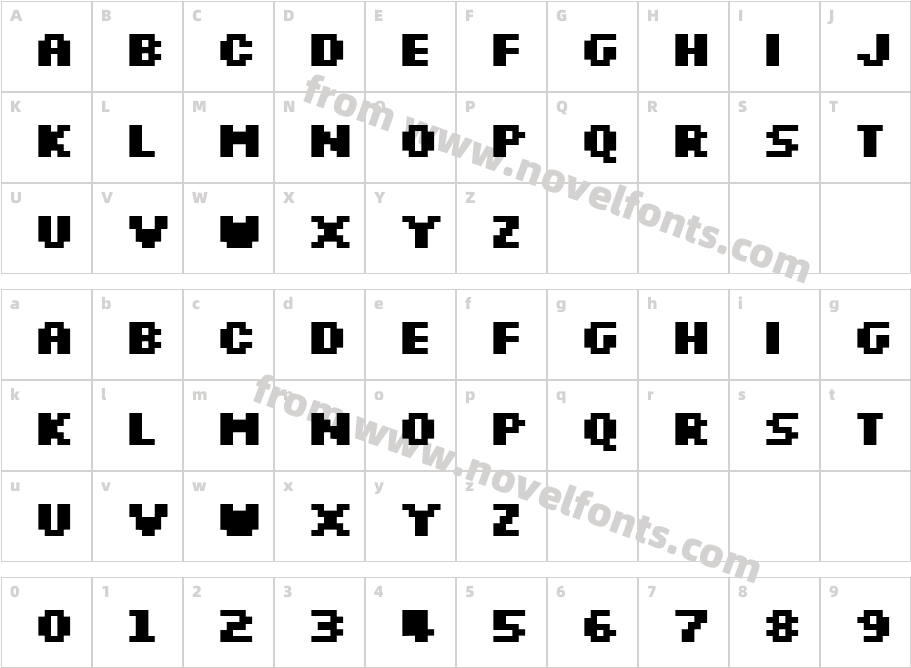 Silkscreen Expanded BoldCharacter Map