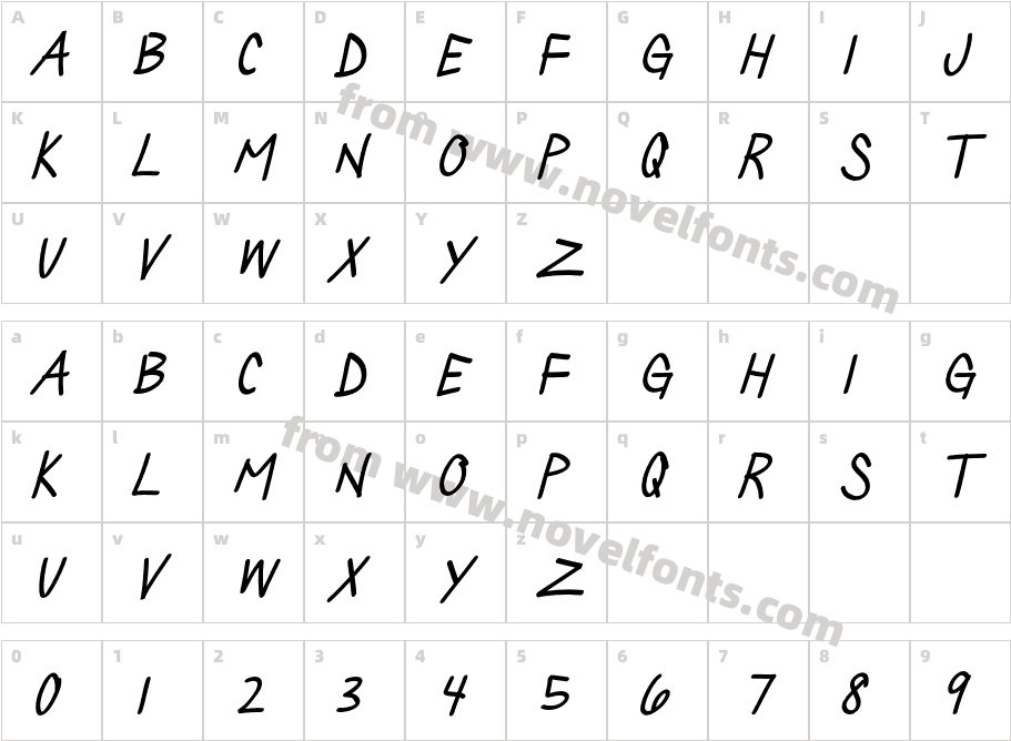 Silly Games ItalicCharacter Map