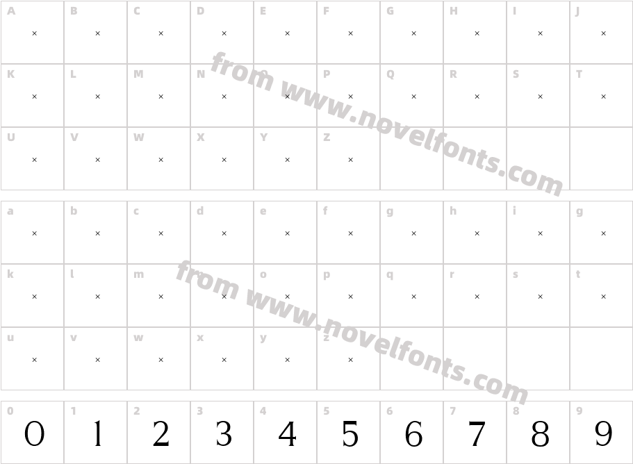 Silverado Light Condensed TabCharacter Map