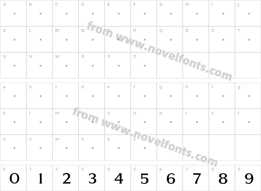 Silverado Medium TabCharacter Map