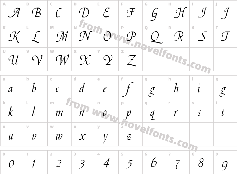 Silverwood Swash RegularCharacter Map