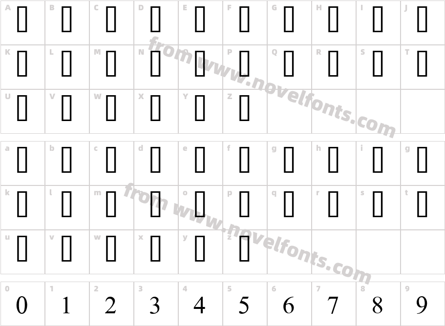 Simple Bold Jut OutCharacter Map