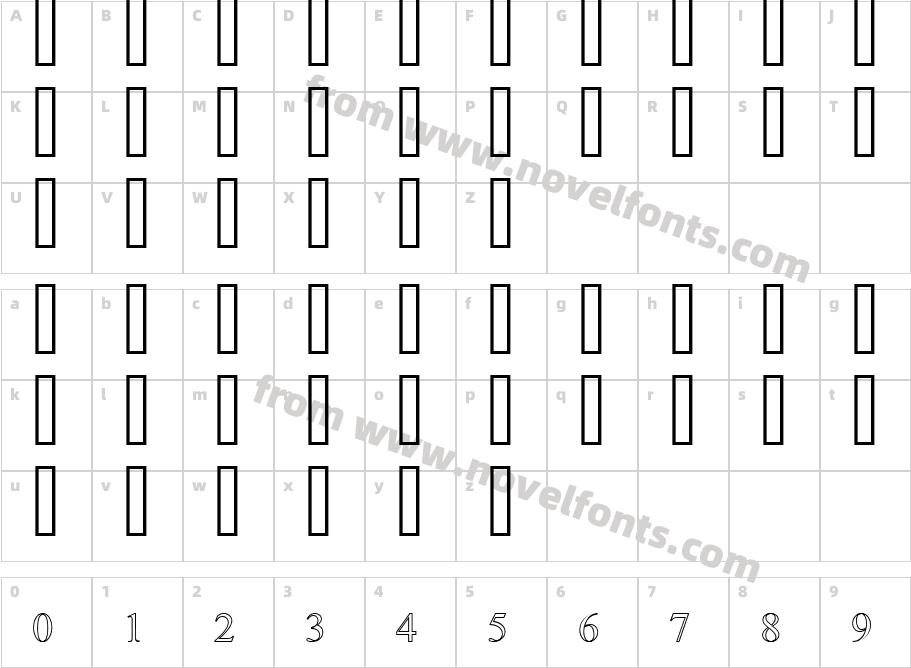 Simple Indust OutlineCharacter Map