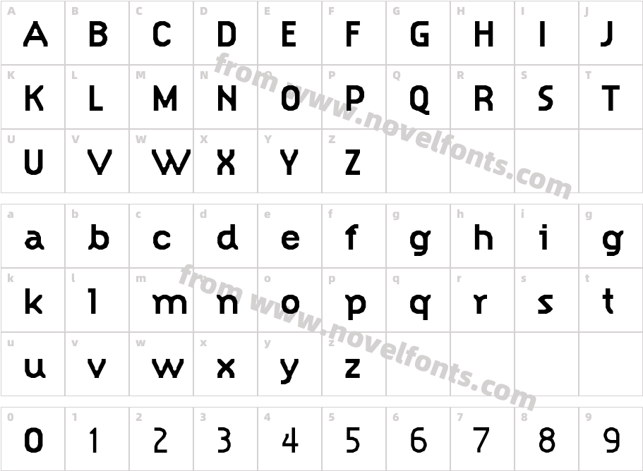 SimplexBoldCharacter Map