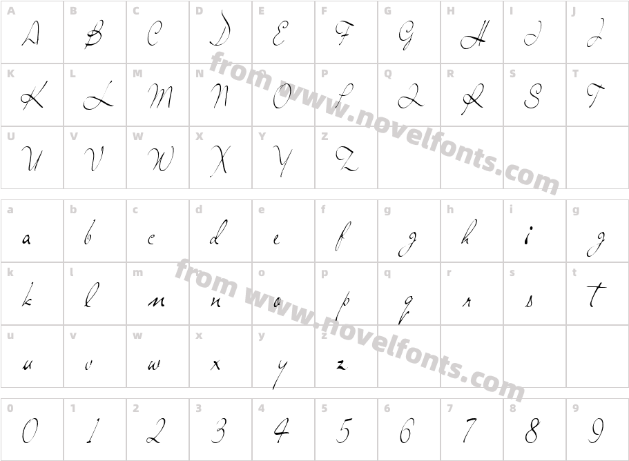 Sing Out New62 Regular ttconCharacter Map