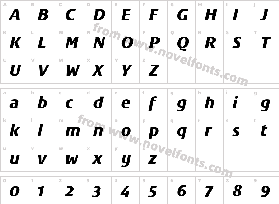 Sitaline Bold ItalicCharacter Map