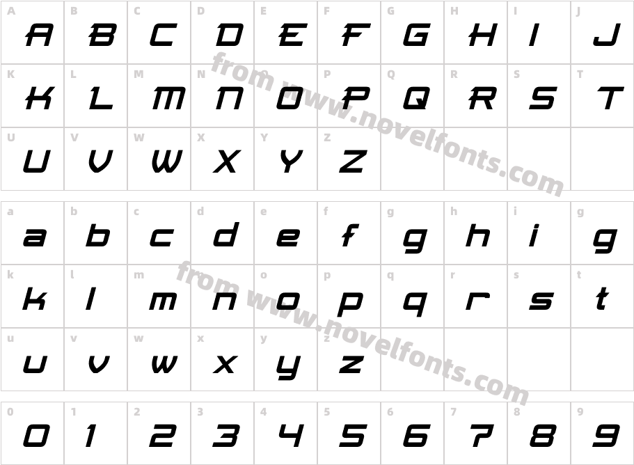 Skir ItalicCharacter Map