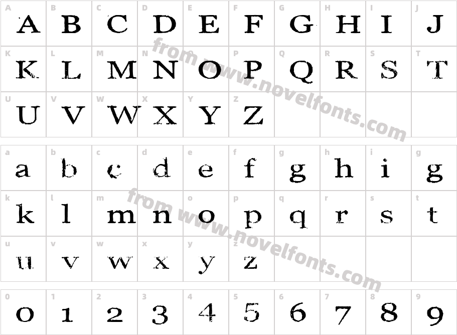 Skorgia _ PhotocopyCharacter Map