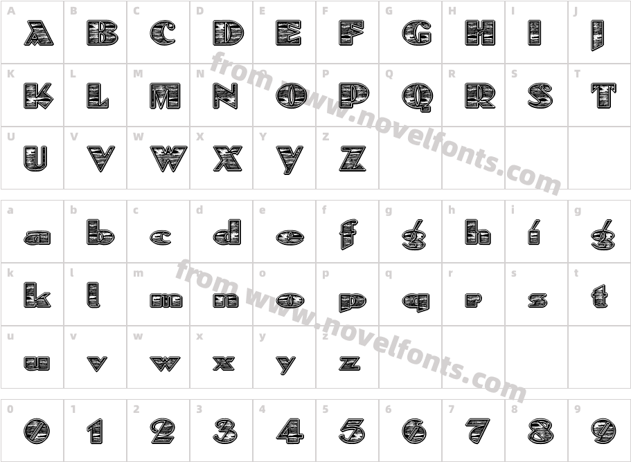 Skuare Not ' Bongo Wood'Character Map