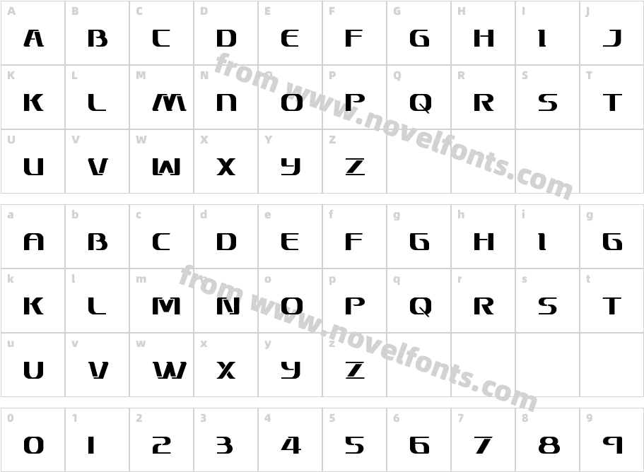 Sky Marshal CondensedCharacter Map