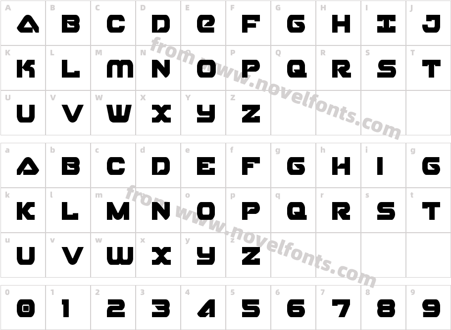 Skyhawk CondensedCharacter Map