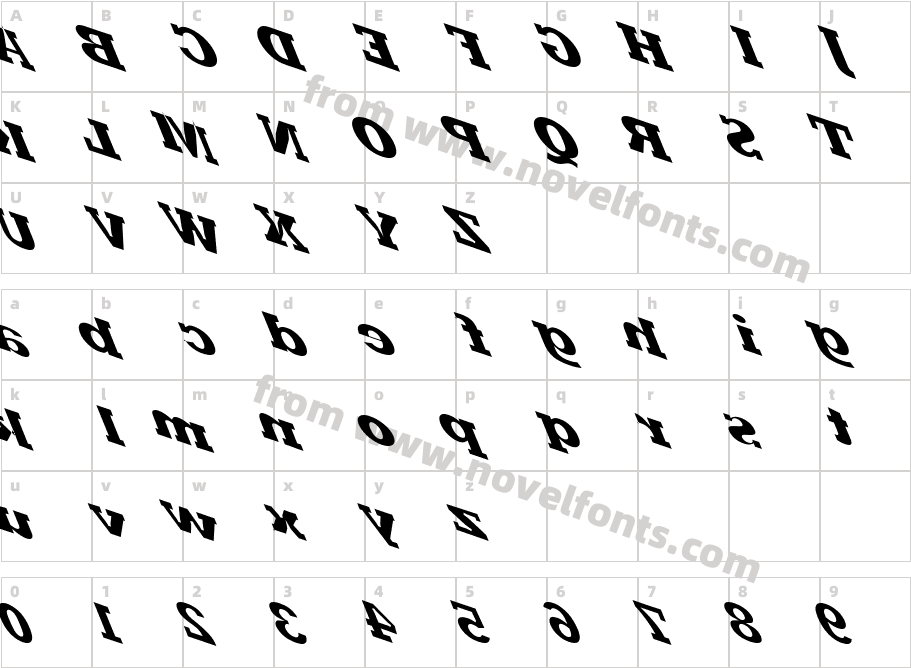 Slant Six Flip NormalCharacter Map