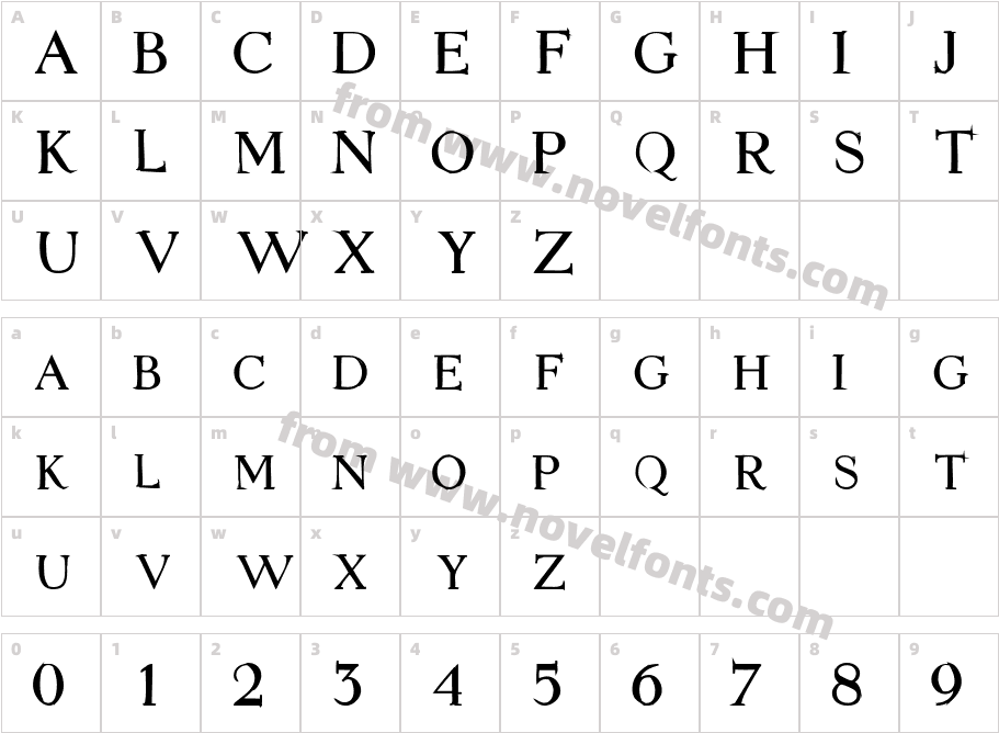 SlotS CapsSSK BoldCharacter Map