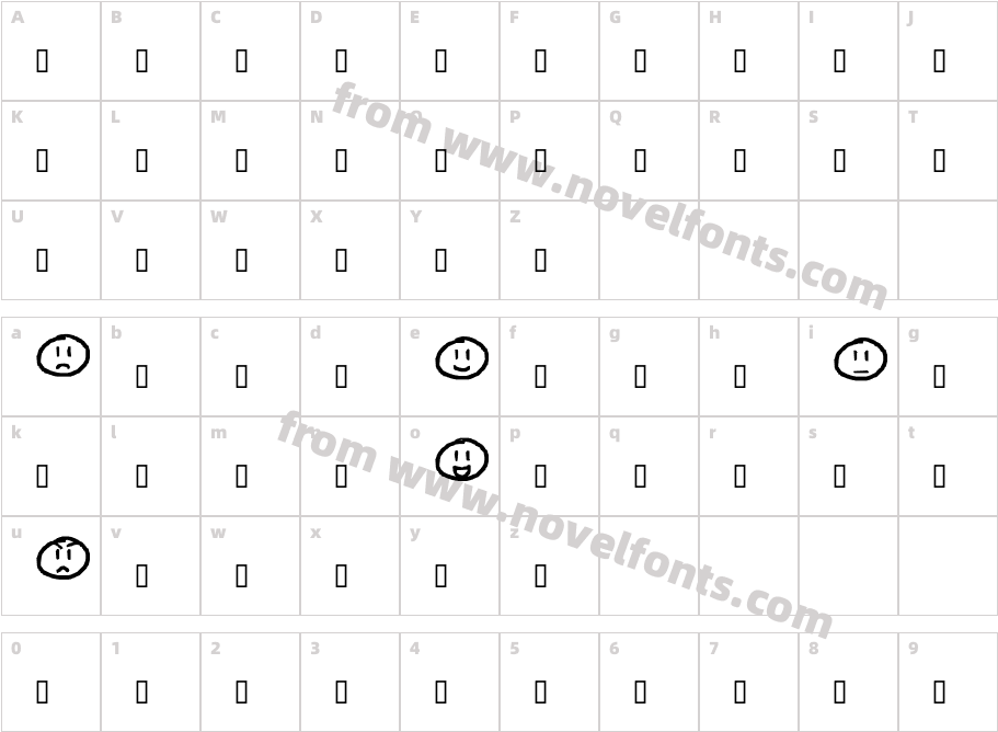 Smiles FontCharacter Map