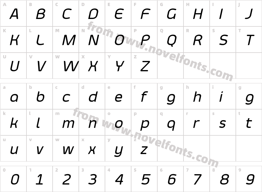 Smoolthan Medium-ItalicCharacter Map