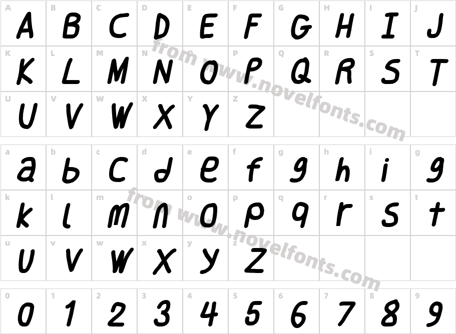 Smoothie Semibold ItalicCharacter Map