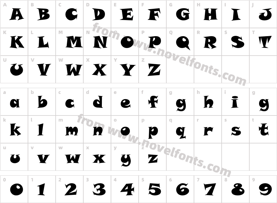 SnapITC RegularCharacter Map