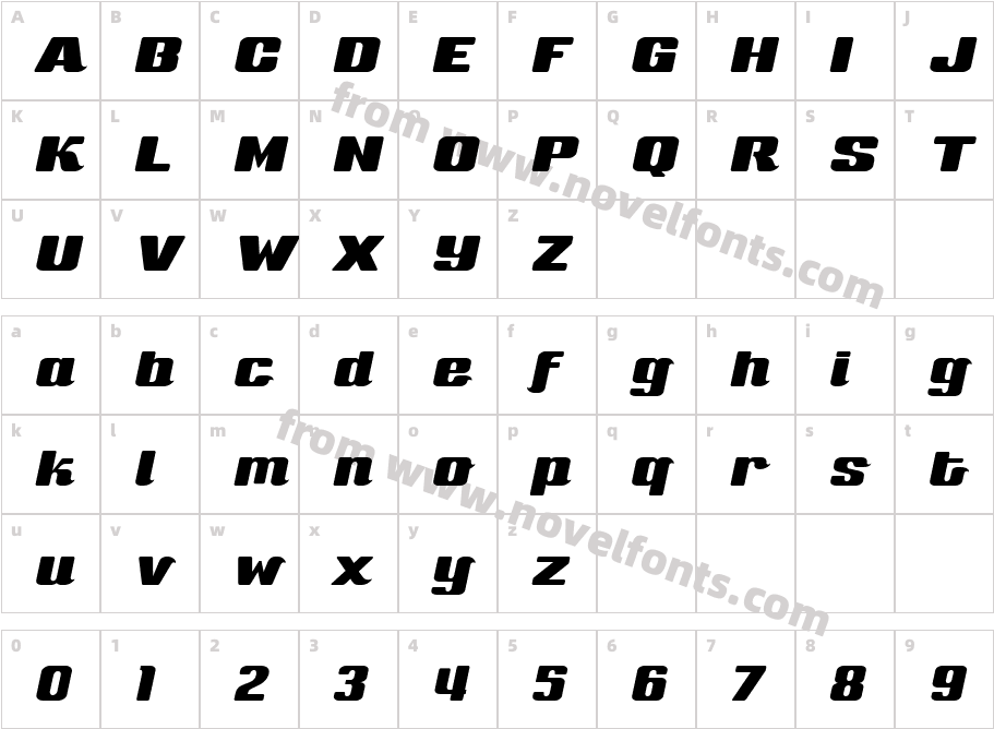 Sneakers Script MediumCharacter Map