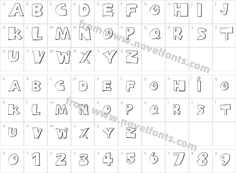 Snopy OutlineCharacter Map