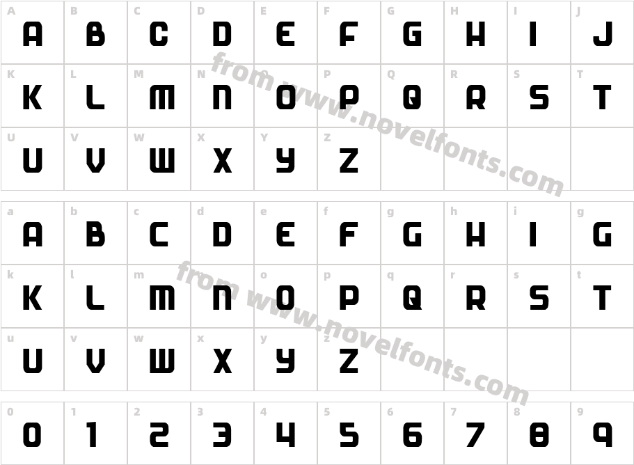 Soldier CondensedCharacter Map