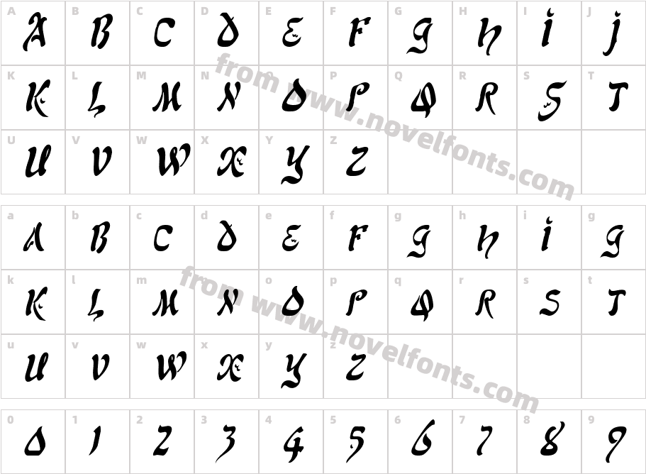 Solomon Condensed ItalicCharacter Map