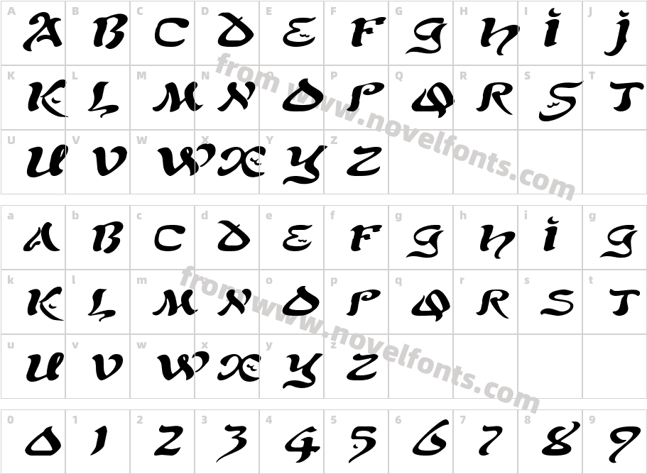 Solomon Extended ItalicCharacter Map