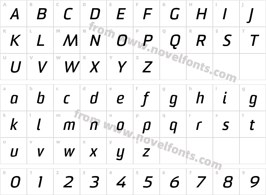 Sommet Bold ItalicCharacter Map