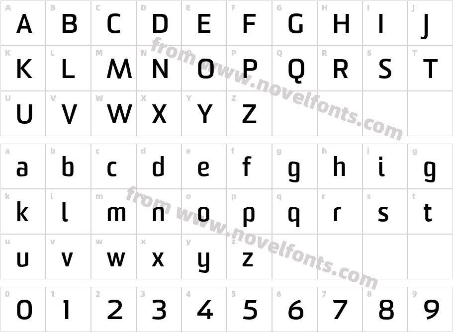 Sommet BoldCharacter Map