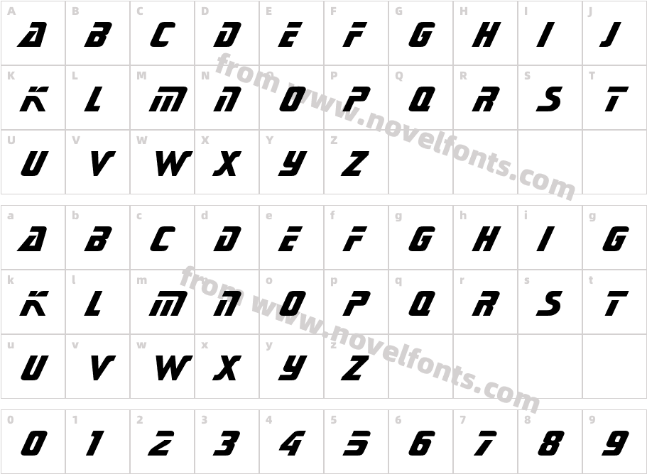 SonicBT Extra BoldCharacter Map