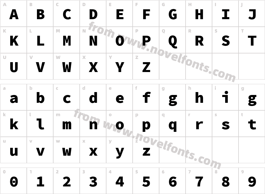 Source Code Pro BlackCharacter Map