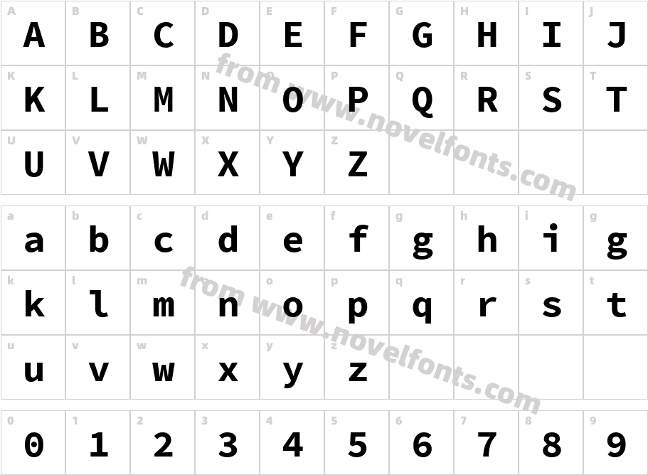 Source Code Pro BoldCharacter Map