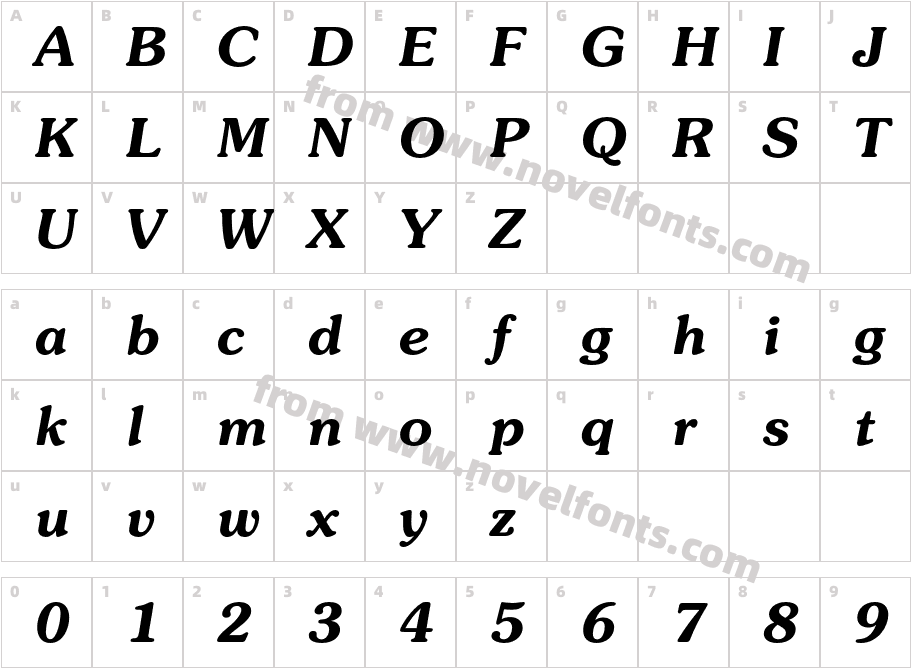 Souvenir Std Demi ItalicCharacter Map