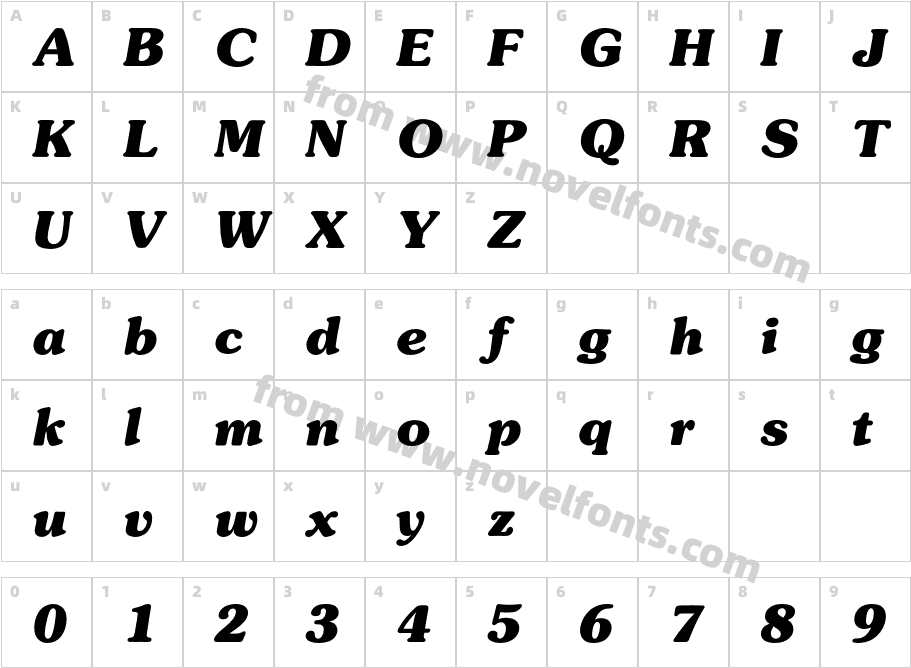 SouvenirBQ-BoldItalicCharacter Map