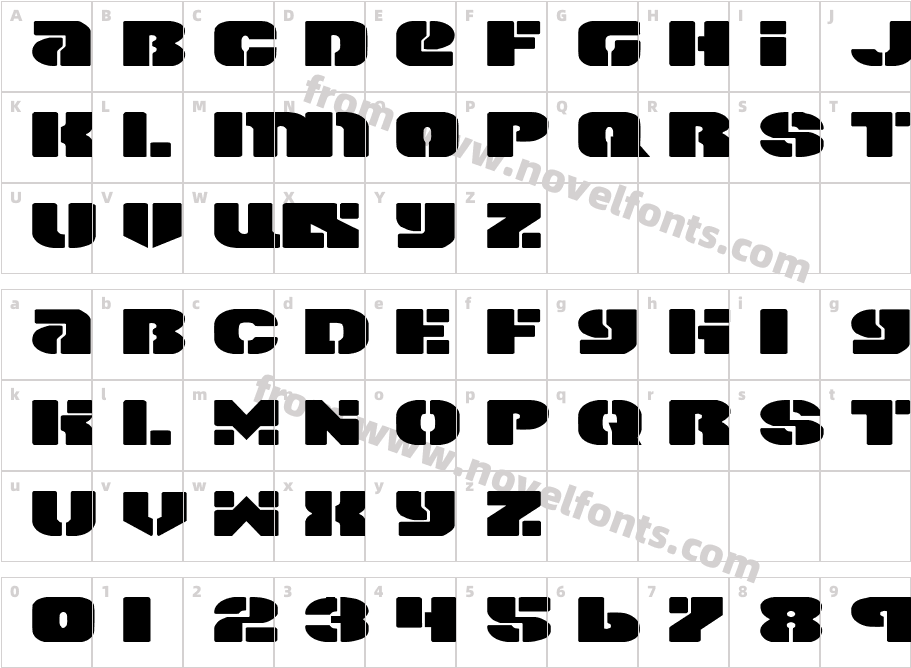 Space Cruiser ExpandedCharacter Map