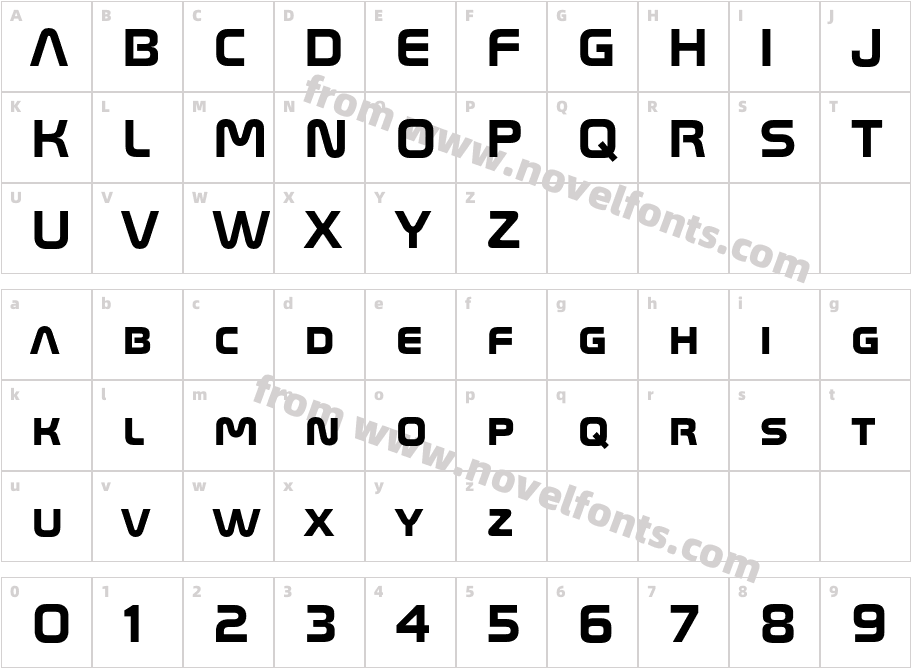 SpaceBT BoldCharacter Map