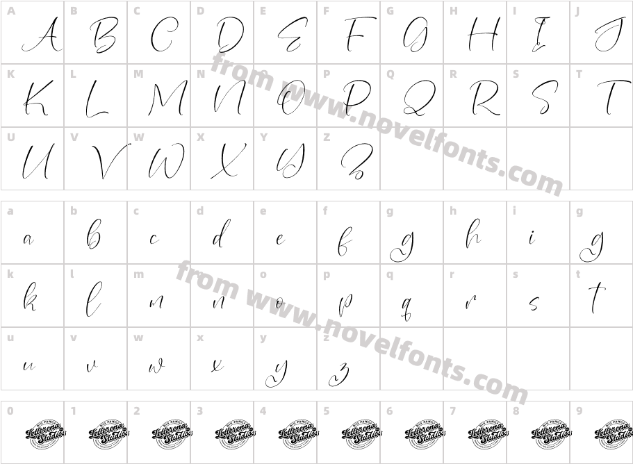 Sparkle Perfection Italic DEMO ItalicCharacter Map