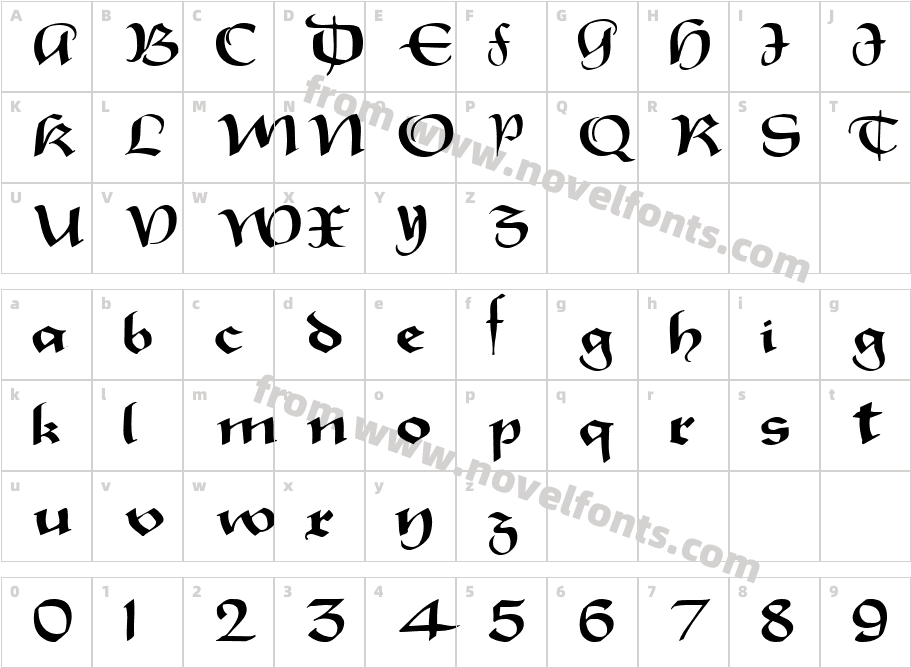 Sparrow New119 CondensedCharacter Map